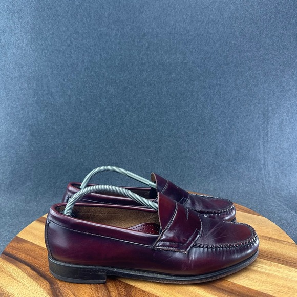 G.H. Bass & Co. Other - GH Bass Weejuns Logan Oxblood Burgundy Leather Slip On Penny Loafers Mens 10D